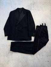 Antique Gentlemen 1930/40s Double Breasted Suit Blazer Side Adjuster Pants Rare