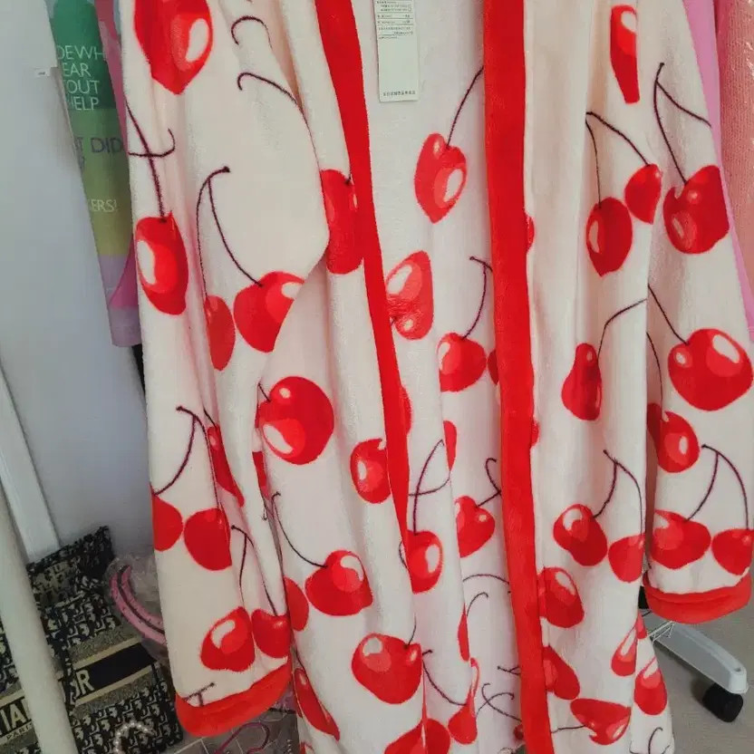 Imported Cherry Pattern Microfiber Sleep Gown - image 2