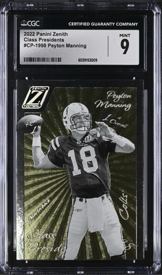 Rare CGC 9 - 2022 Panini Zenith - Class President #CP-1998 Peyton Manning 