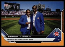 2025 Topps Now Orange Foil Parallel /25 #676 Sammy Sosa Derrek Lee Cubs HOF
