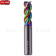 3/8" 45 Helix 3 Flute Carbide End Mill For Aluminum - Square End - DLC Coated