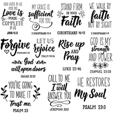  12 Pcs Bible Verse Wall Decals Stickers Religious Scripture Wall Vintage Style