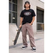 Vans Loose Fit Rustic Brown Jeans Men's 32x29 Wide Leg Baggy Skater Grunge Denim