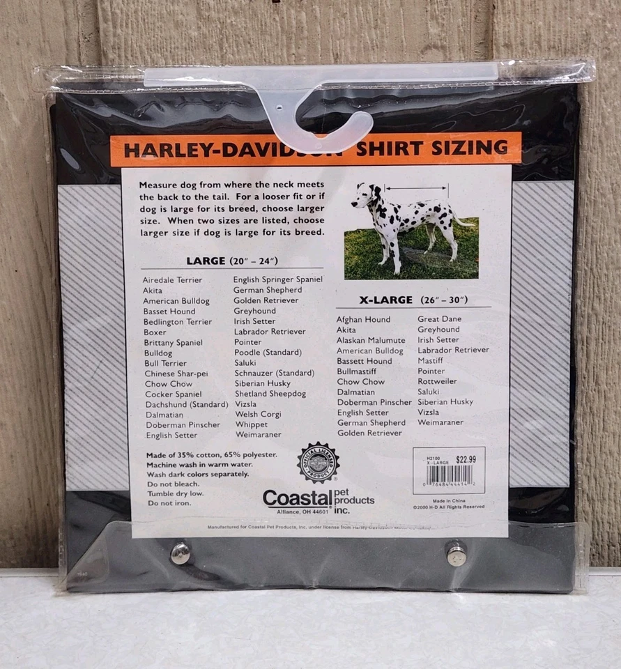 Camiseta vintage Harley Davidson perro mascota talla X-grande (26"-30") Foto 2 de 3