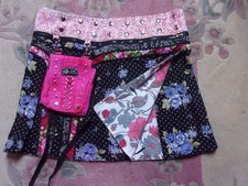 Zand Amsterdam Hippie Goa Wickel Wenderock Mini Rock Tasche D Ringe Nieten neuw.