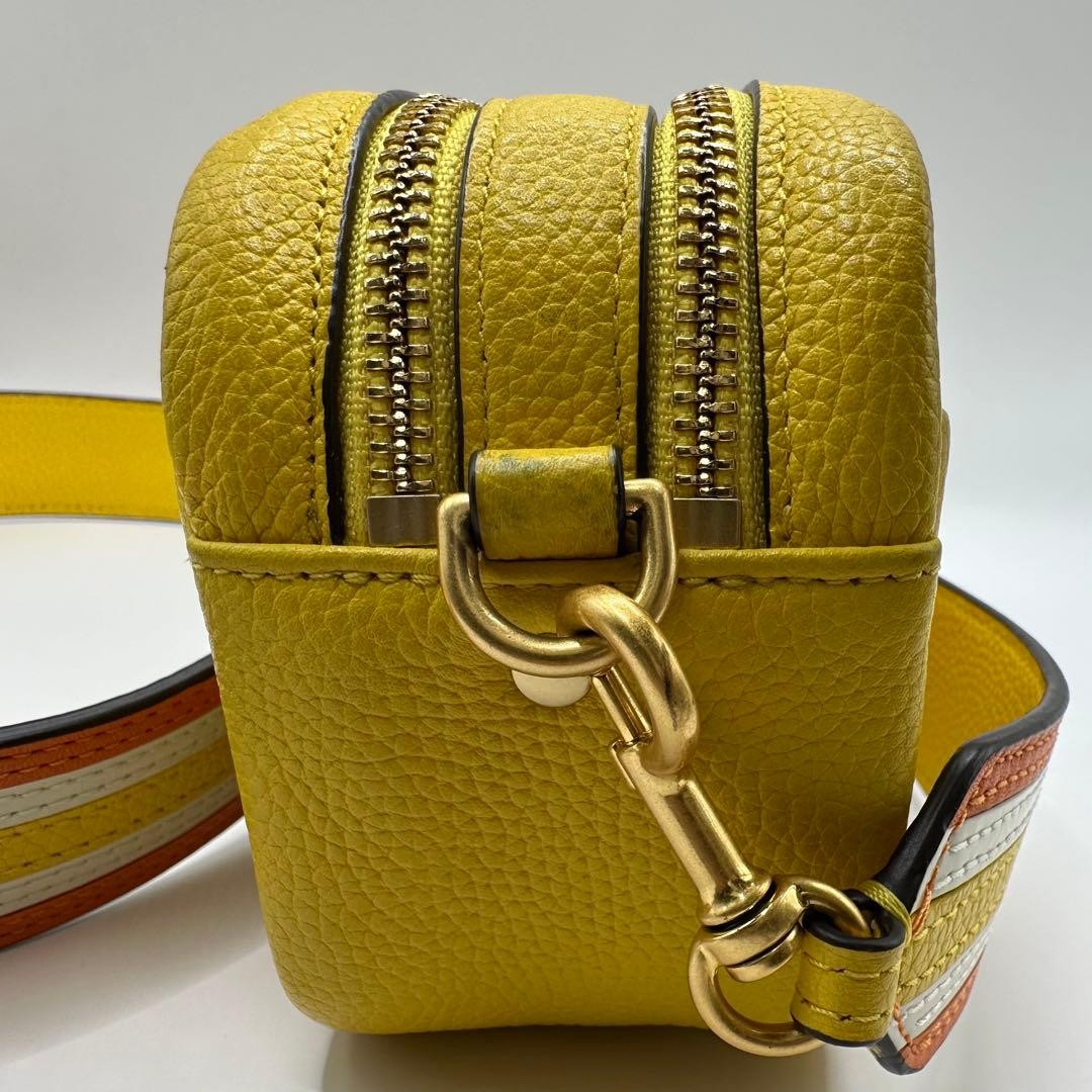 Tory Burch Perry Bombe Camera Bag Shoulder Bag Leather Yellow Women's From Japan thumbnail 4