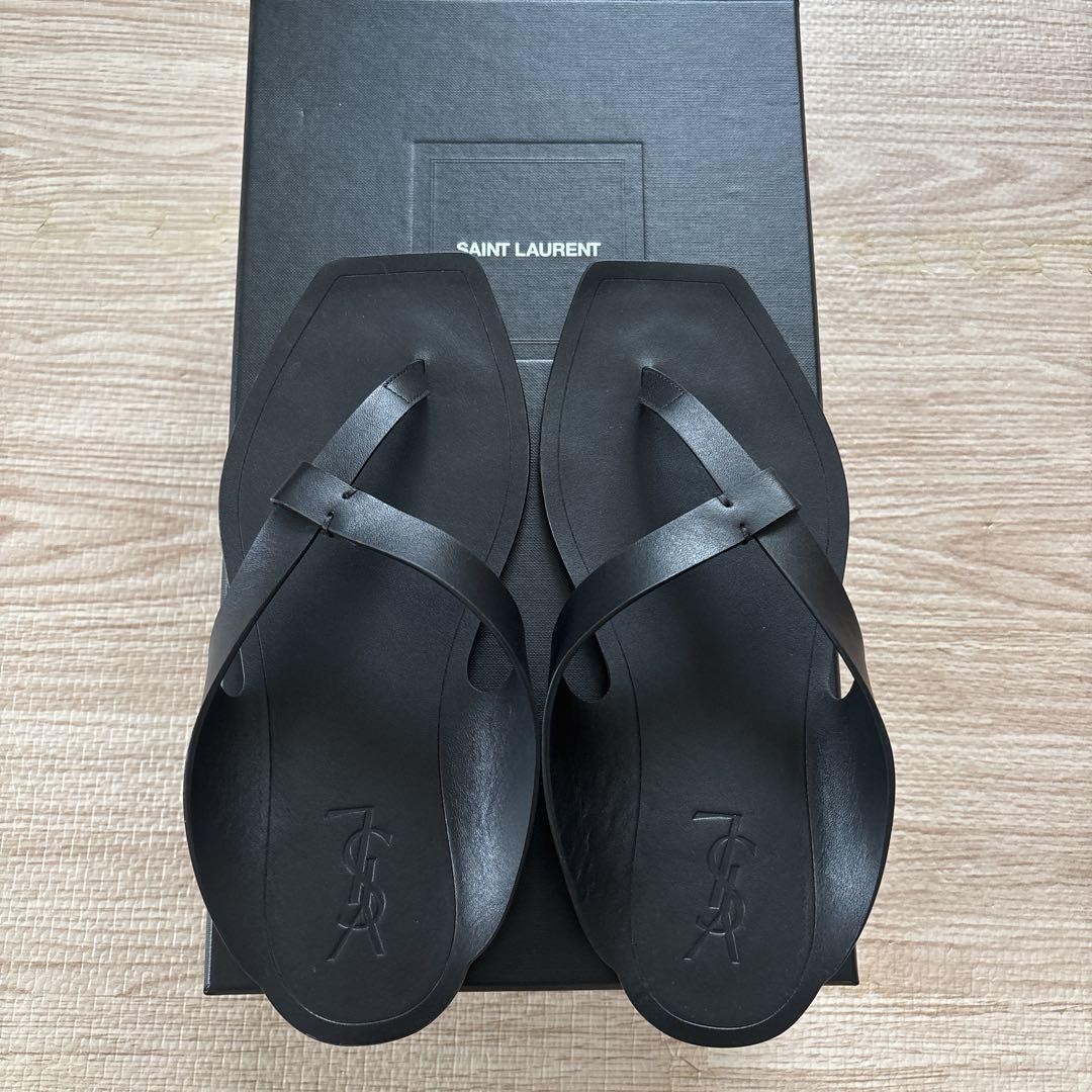 Sandali Saint Laurent perizoma neri taglia 40 donna autentici senza scatola