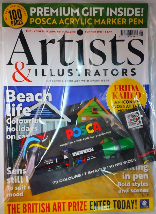 Artists & Illustrators magazine Summer 2026 Colourful holiday canvas + Paint pen