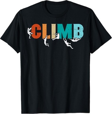 Retro Bouldering Climb Word Rock Climber T-Shirt for Men, Women