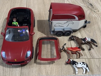 Playmobil 9376 Porsche Macan GTS Pferdebox Anhänger mit Autobeleuchtung