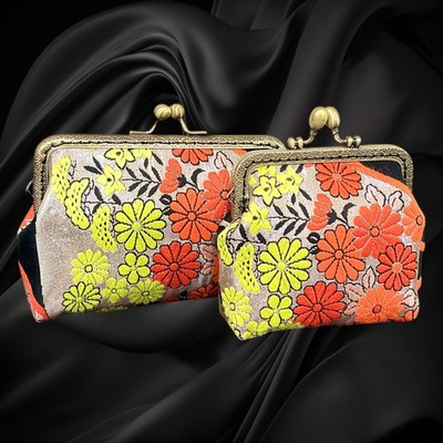 Japanese Kimono Pouch, Makeup bag, Cosmetic bag, Kimono Coin Bag