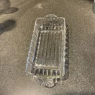 Vintage Clear Pressed Depression Glass Rectangle Relish Nut Candy Dish