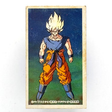 Vintage Dragon Ball Z SS Goku Full Body Battle Damage Menko Card Japan