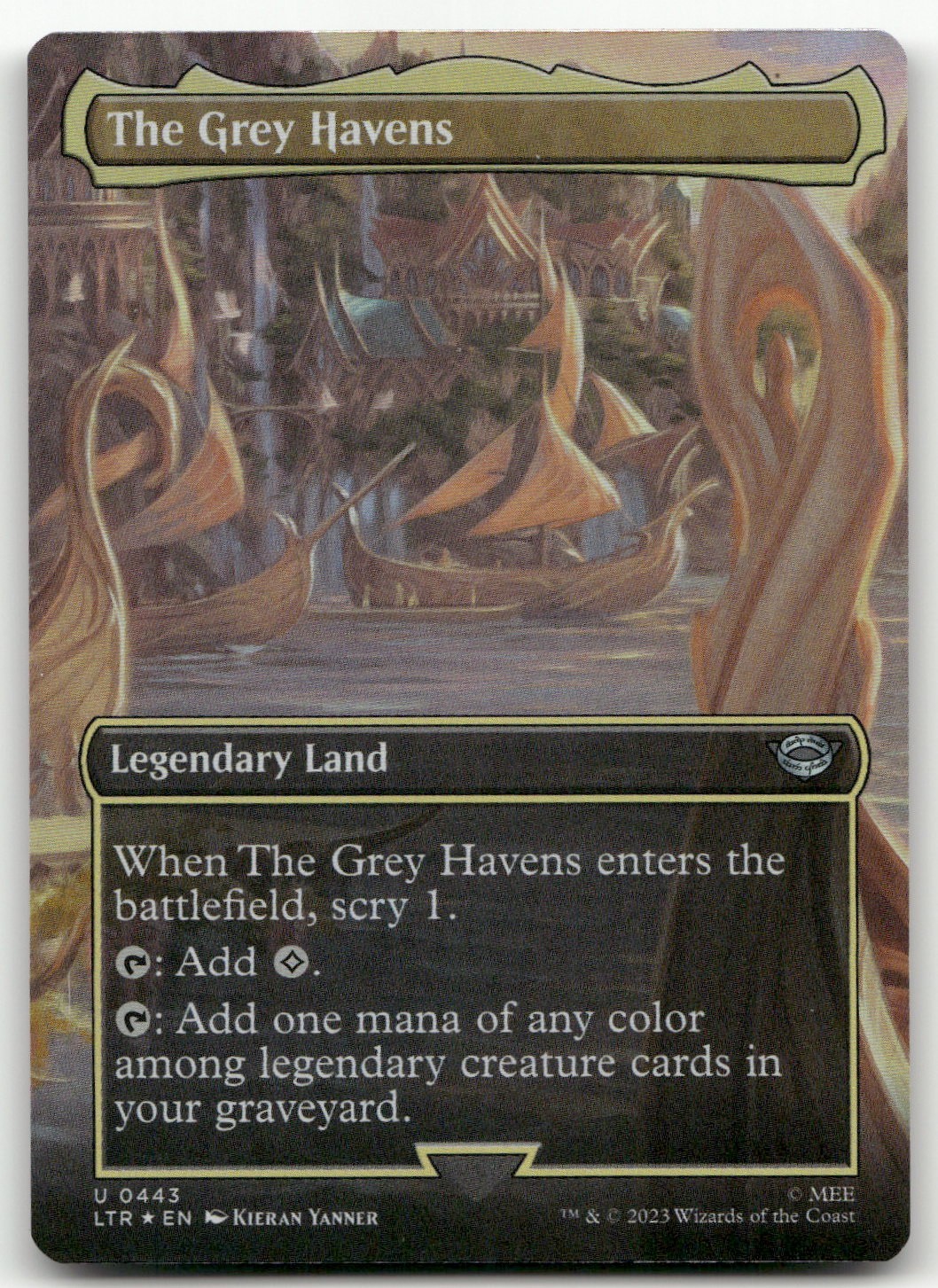 The Grey Havens (Borderless) #443 (Foil) (NM) Lord of the Rings LTR Magic MTG
