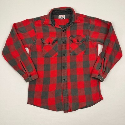 50s 60s True Vintage Chill Chaser By Blue Top Flannel Shirt Red Lumberjack M