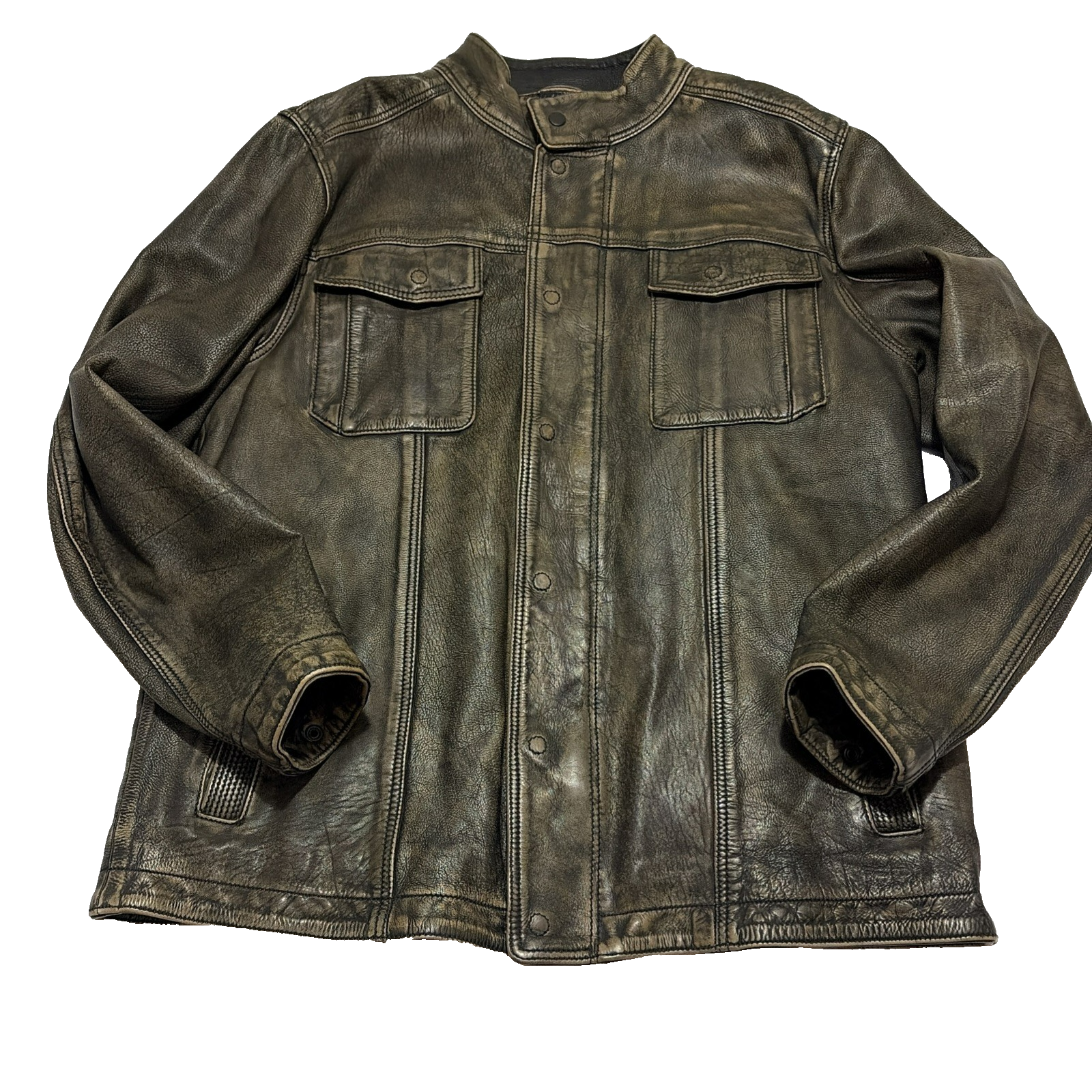 Carbon 2 Cobalt Bend In The Road Leather Jacket Mens XL Brown Blanket Lined