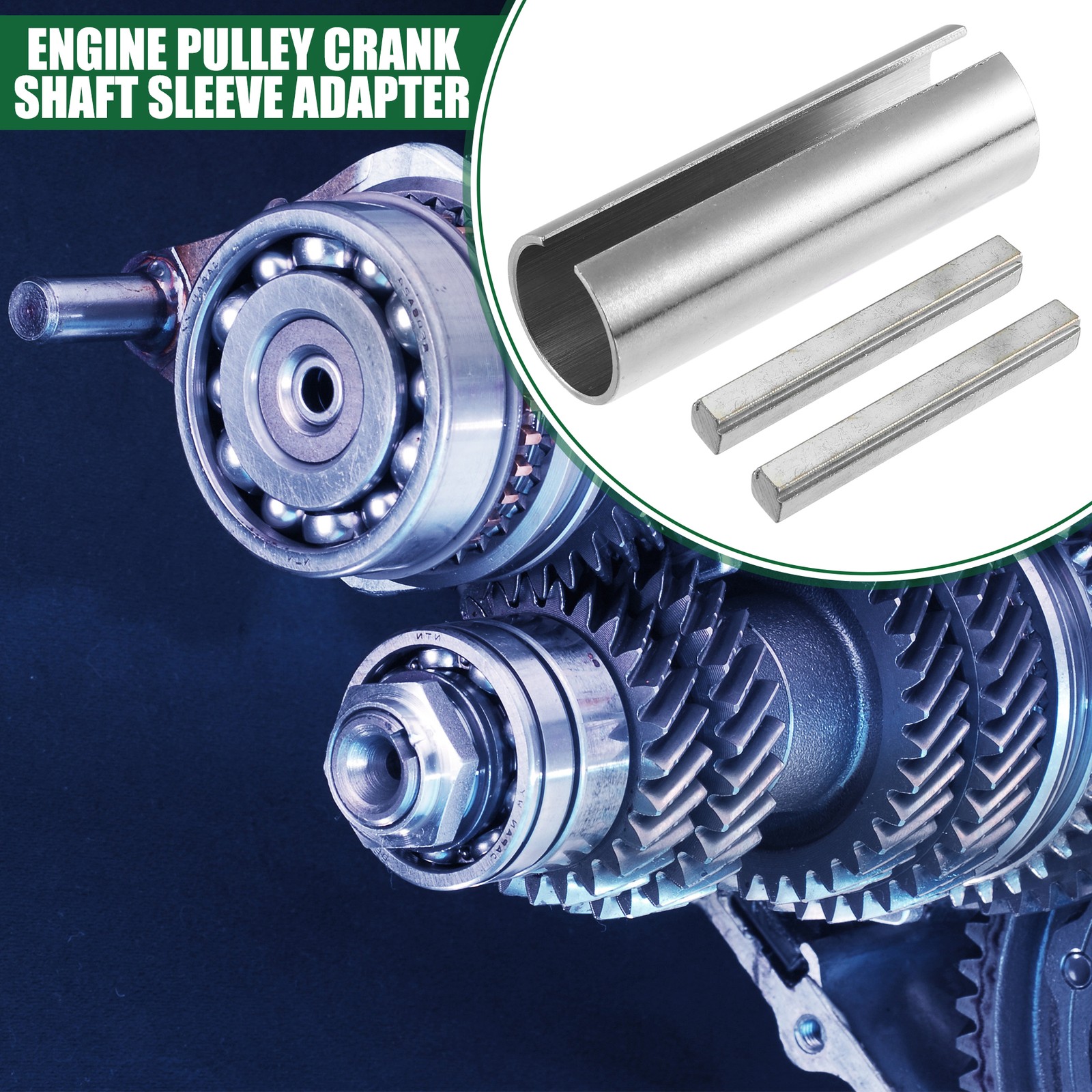 1 Set 7/8" to 1" Car Engine Pulley Crank Shaft Sleeve Adapte