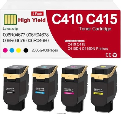Toner Cartridge Set for Xerox VersaLink C410 C415 Printers 006R04677-006R04680