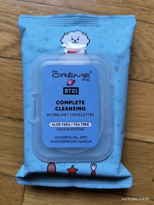 The Crème Shop BT21 RJ Complete Cleansing Pre Wet Towelettes Aloe Vera Tea Tree