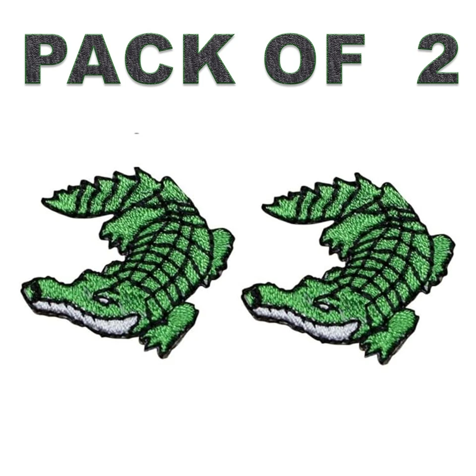 Alligator Crocodile Embroidery Patch – Iron On/Sew On – Pack of 2 (2" x 2") - Image 2 of 4