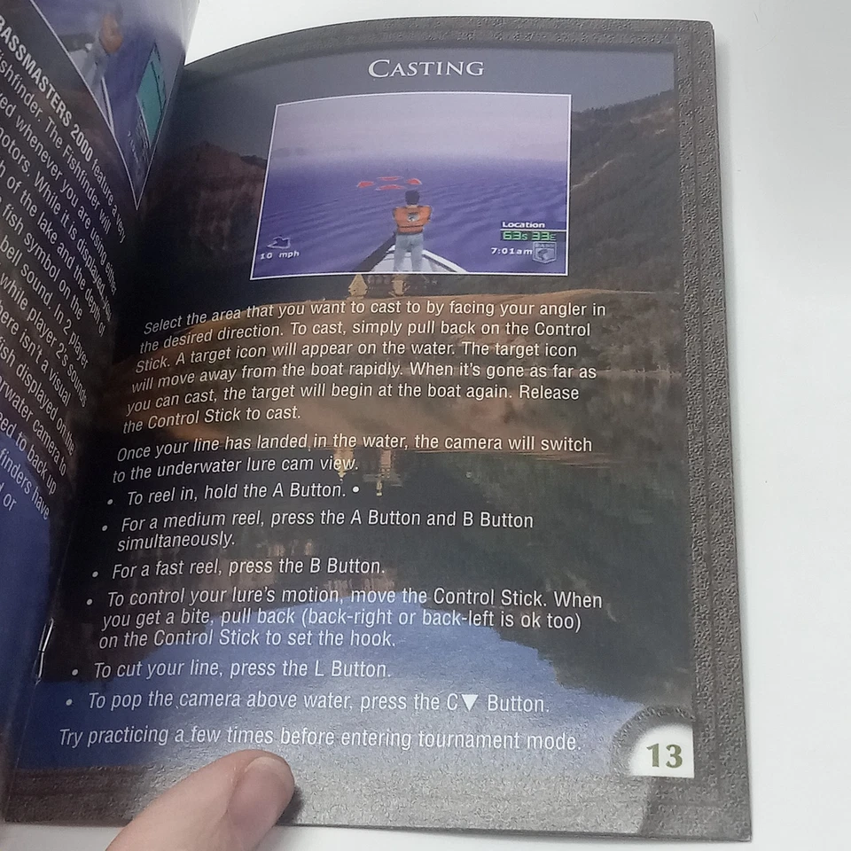 N64 Bassmasters 2000 Nintendo 64 Auténtico Completo En Caja con Protector Probado Foto 4 de 4