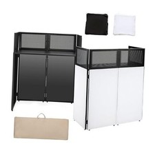 Portable DJ Booth Facade Stand  Foldable DJ Table with XL with Cable Hole