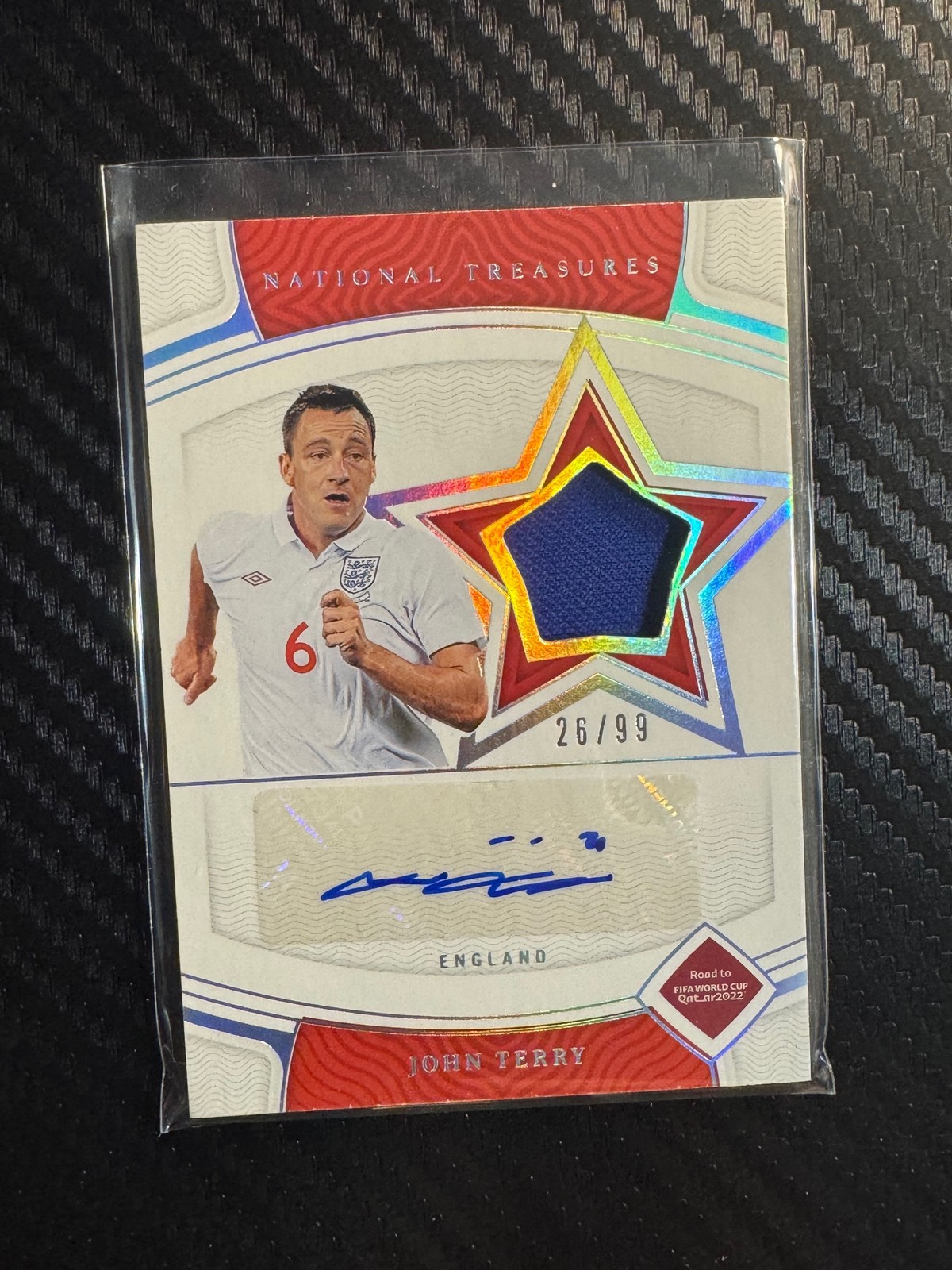 2022 Panini National Treasures FIFA World Cup #SS-JT John Terry Patch Auto #/99