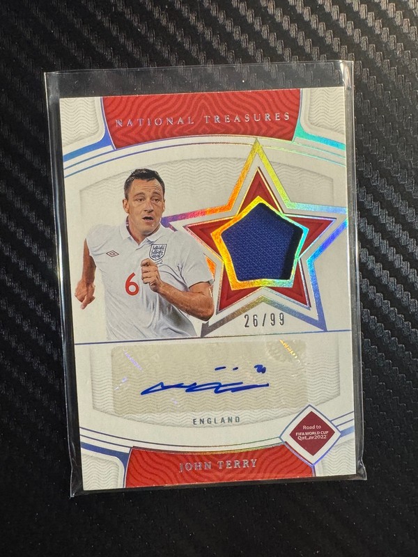 2022 Panini National Treasures FIFA World Cup #SS-JT John Terry Patch Auto #/99