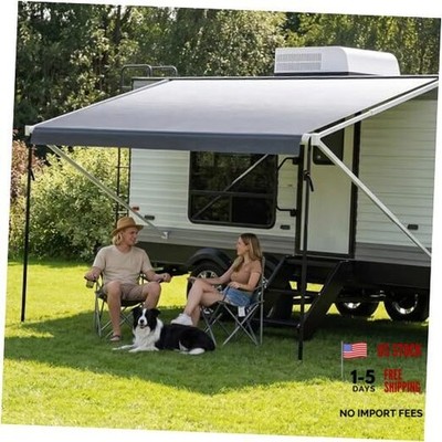RV Awning Fabric Replacement, 19.5oz Heavy Duty Vinyl, with Tie Down Kits & 7