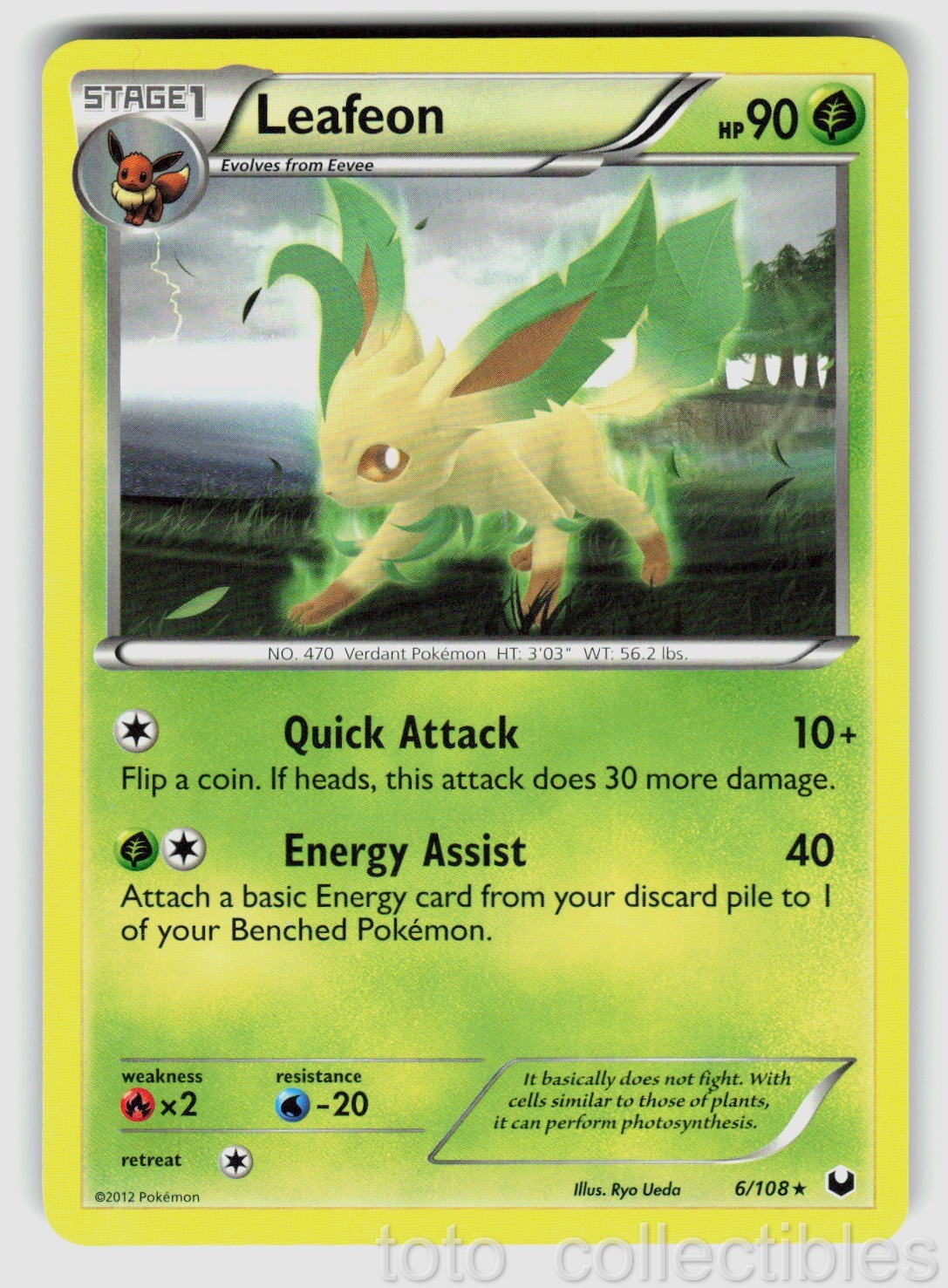 Leafeon 6/108 Rare Dark Explorers Pokemon Lightly Played