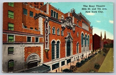 Roxy Theatre NYC Postcard Tichnor Bros. Linen 1930s 50th St 7th Ave Unused