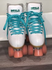 Impala Roller-skates White/Blue With Pink Wheels Women s 9