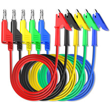 Test Leads 5PCS ? 4mm Stackable Banana Plug to Alligator Clips 1M Electrical Wir