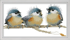 Cross Stitch Kits, Three Birds Easy Patterns Cross Stitching Embroidery Kit Sup