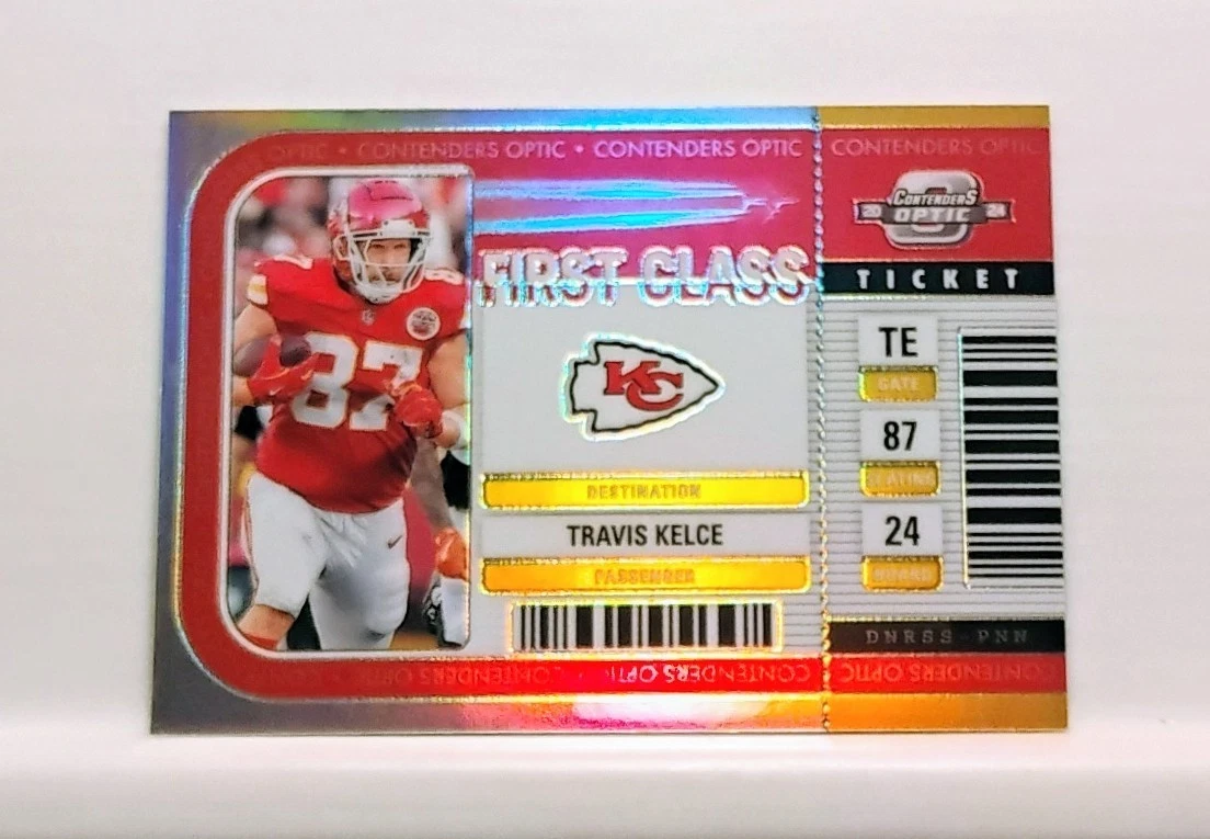 Travis Kelce First Class Ticket Silver Prizm SSP - 2024 Panini Contenders Optic
