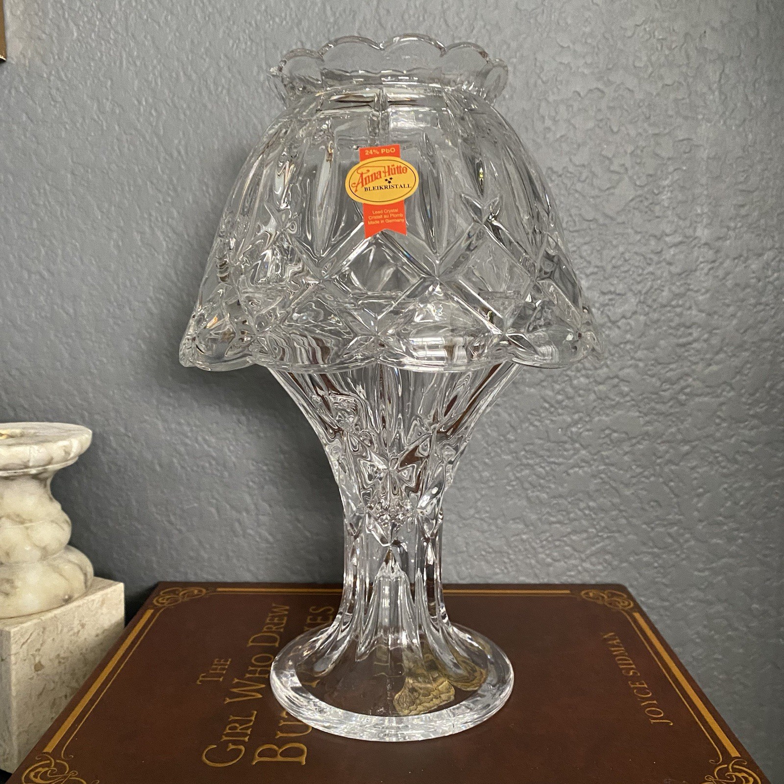 Anna Hutte Bleikristall Lead Crystal Pedestal Fairy Lamp