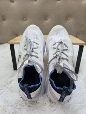 Lacoste Run Spin Knit Sneakers White Blue Knit Athletic  display picture 2