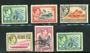 British Solomon Islands Stamps Lot of 6 Mint & Used (1 duplicate)
