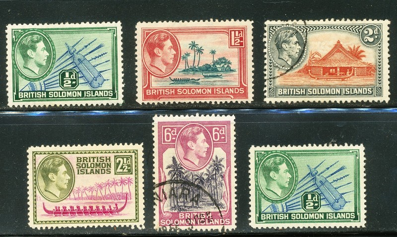 British Solomon Islands Stamps Lot of 6 Mint & Used (1 duplicate)
