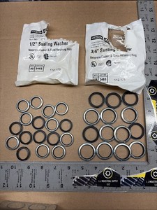 NEW! HUBBELL / RACO (x14)-2453 3/4” & (x17)-2452 1/2” Sealing Washers _FAST SHIP