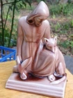 HTF 1947 St Francis Single Rookwood Bookend Beige Glazed Pottery Fox & Bird 6883