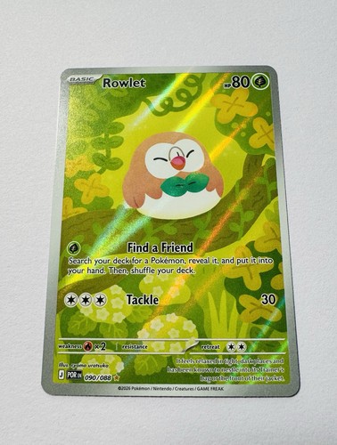 ROWLET 090/088 HOLO ILLUSTRATION RARE PERFECT ORDER POKEMON HOLO 