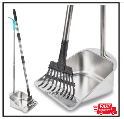 Dog Pooper Scooper For Large Dogs With 36'' Long Handle Metal Poop 304 Steel New
