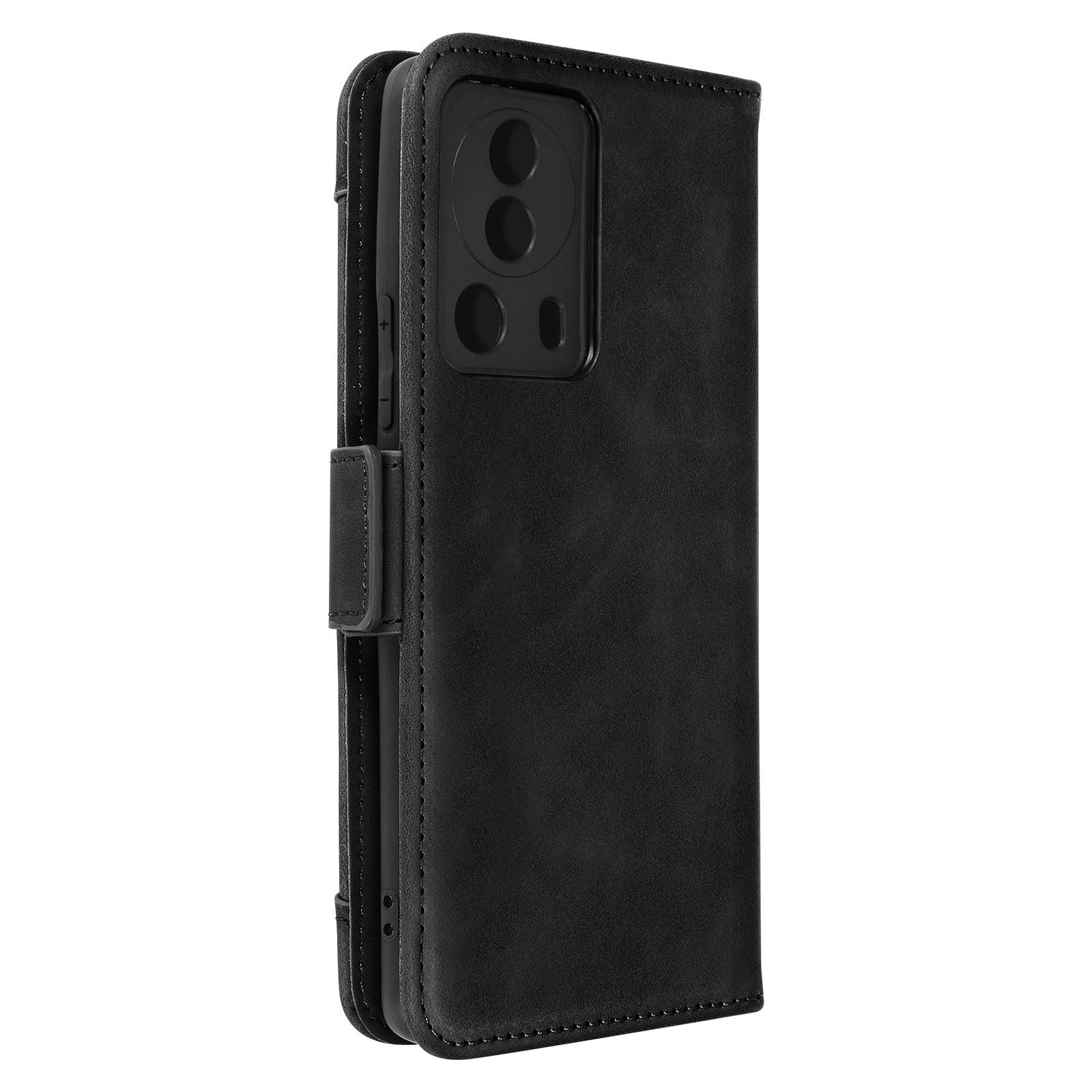 Étui Xiaomi 13 Lite Avizar housse folio antichoc en simili cuir noir