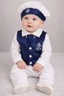 Baby Boys Christening Outfit / Christening Suit 4pc Sailor Suit Navy