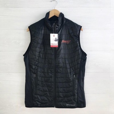 NWT Marmot Black quilted Variant Vest, full zip, Budweiser Logistics logo, M