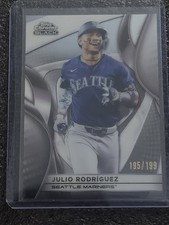 2025 Topps Chrome Black Julio Rodriguez Refractor #195/199 Mariners