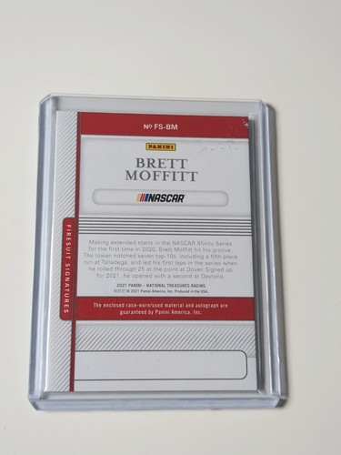 Panini National Treasures 2021 Brett Moffitt Race Used Patch Auto NASCAR /99 - Picture 2 of 2