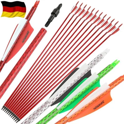 SHARROW 12X 30 Zoll Carbon Pfeile SP500 Recurvebogen Compound Bogen Outdoor Zielschießen