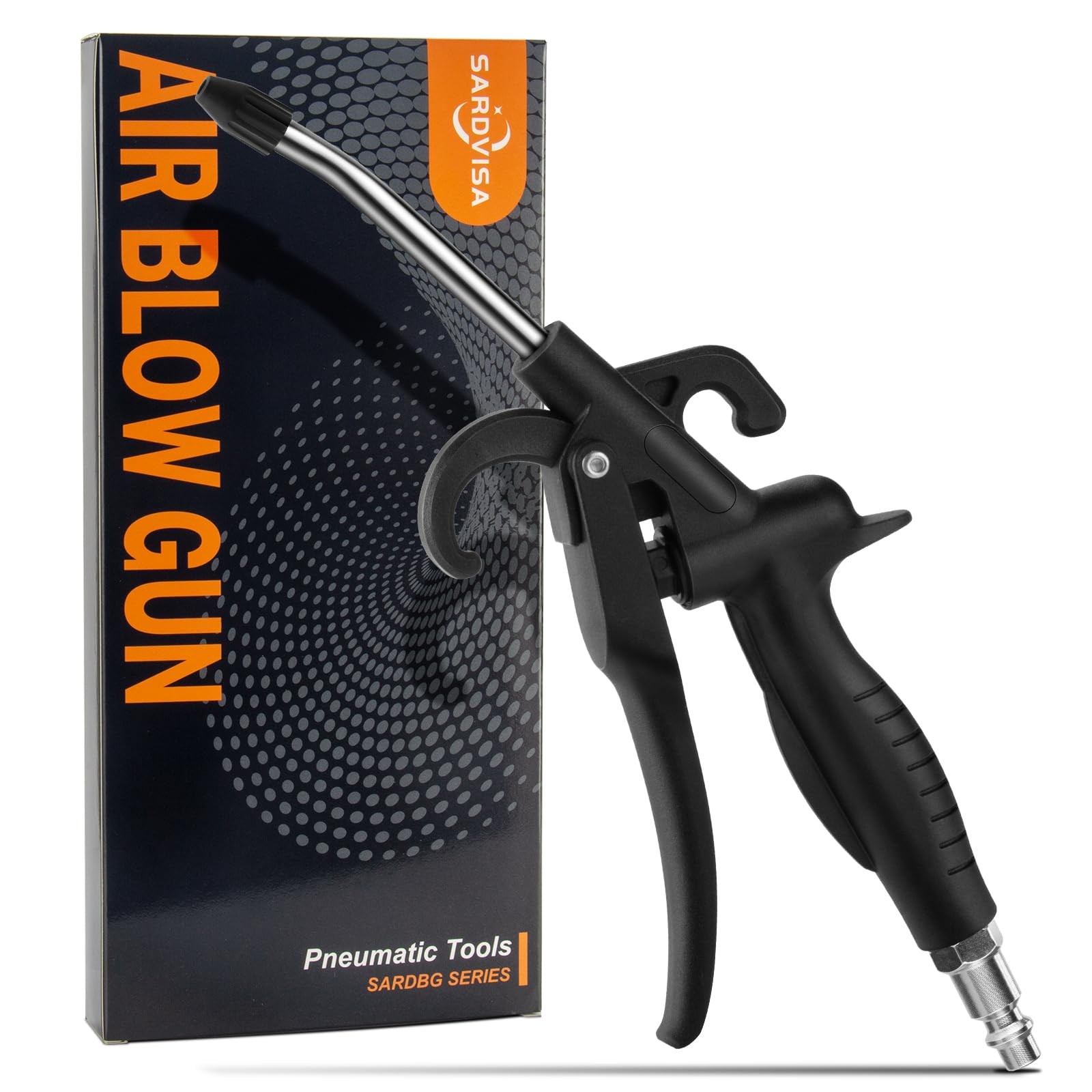 High Volume Air Blow Gun with Rubber Guard Flow Nozzle, Industrial...